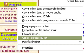 Copier l'adresse URL